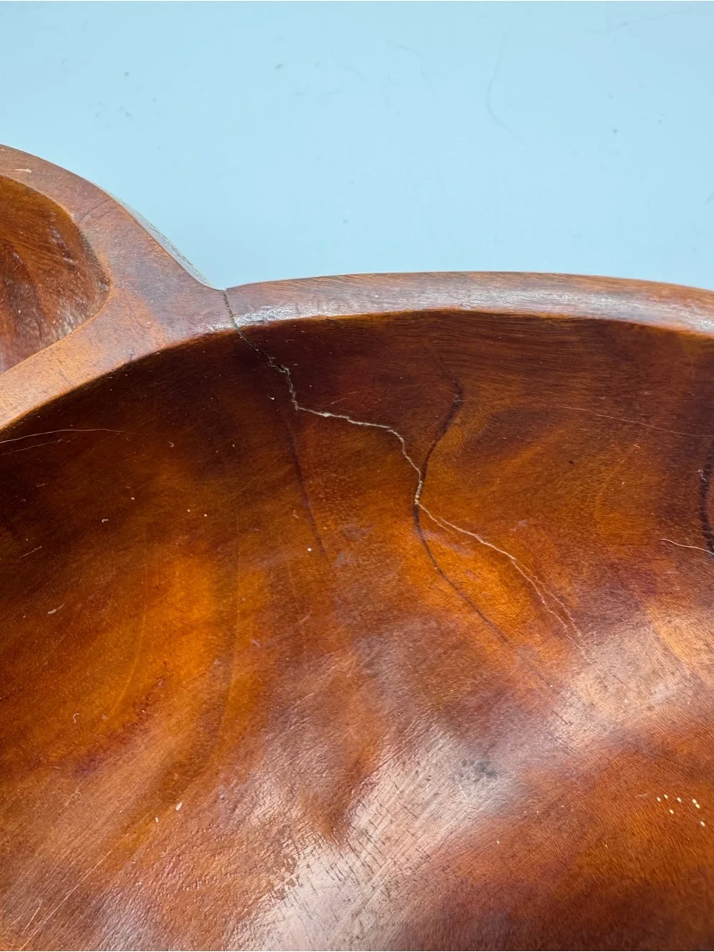 5 Section Dark Wooden Hand Carved Serving Platter *Read*